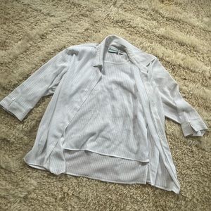 Women’s oversized white blouse button down top